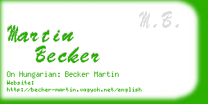martin becker business card